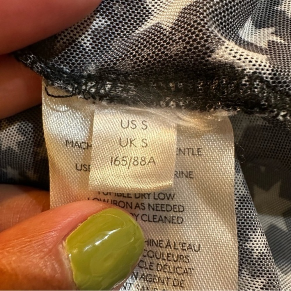 Free People Marne Star Print Sheer Mesh‎ Tie Front Coquette Blouse Top Size S - Picture 11 of 13